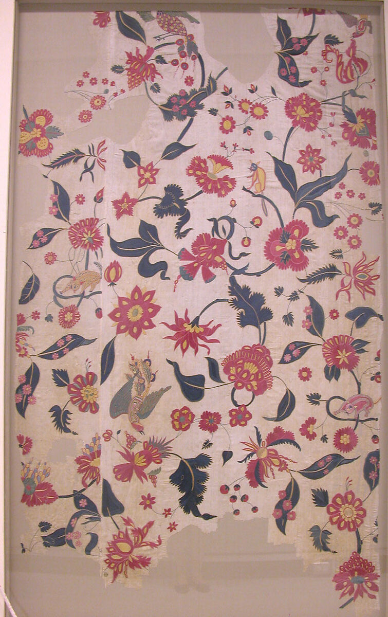 Bed Cover or Wall Hanging, Cotton, silk; plain weave, embroidered, originally quilted