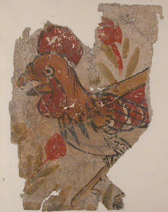 "Rooster", Folio from a Dispersed Manuscript, Opaque watercolor on paper 