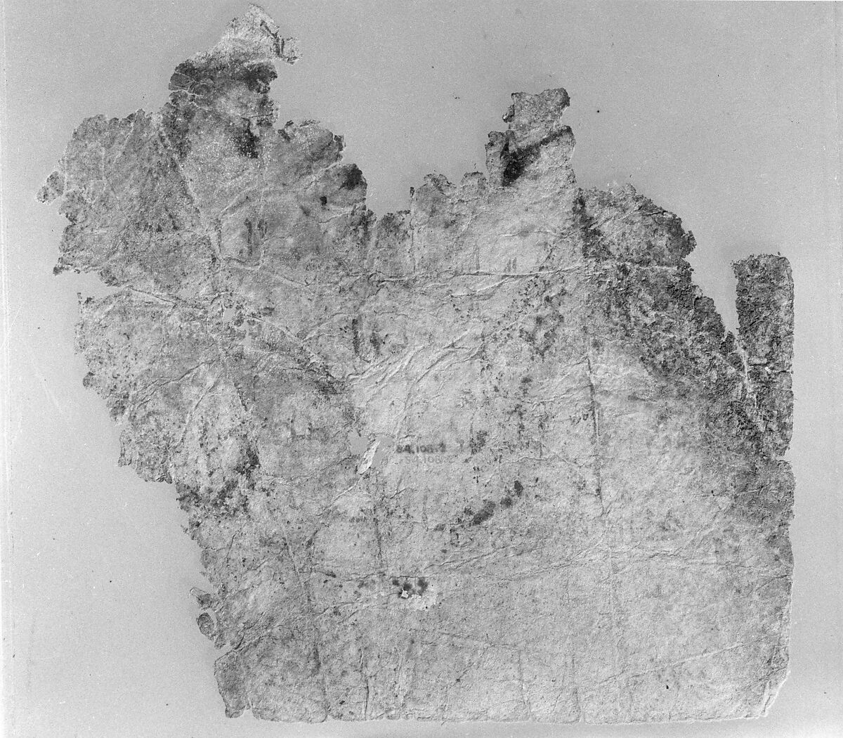 "Animals (Deer?) Feeding Under Trees", Folio Fragment from a Dispersed Manuscript, Opaque watercolor and gold on paper