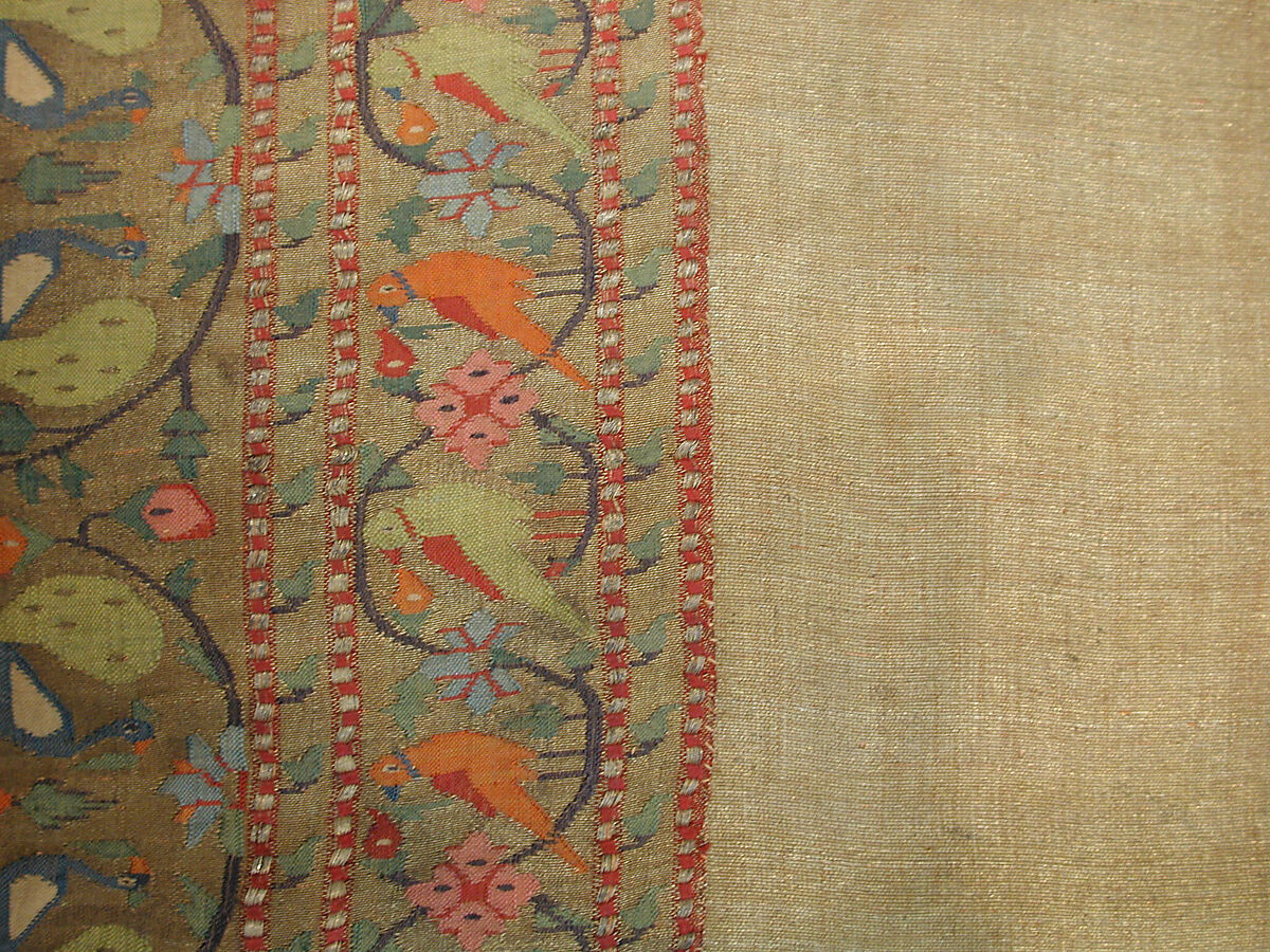 Shawl (Chaddar), Silk and metal wrapped thread