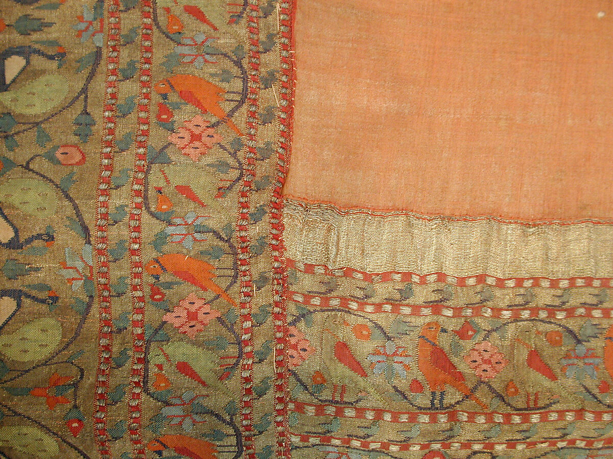Shawl (Chaddar), Silk and metal wrapped thread