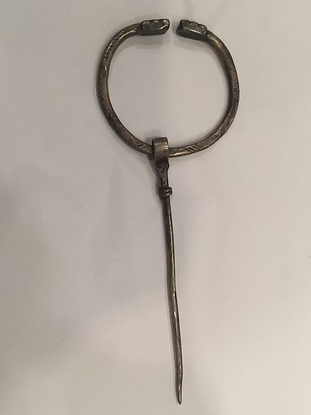 Fibula, Silver; incised, niello