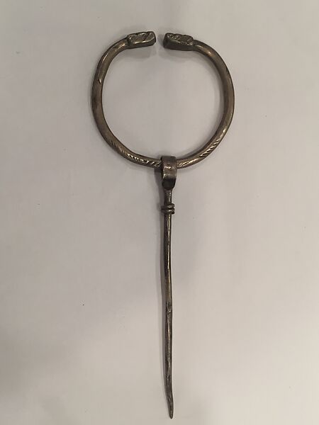 Fibula, Silver; incised, niello