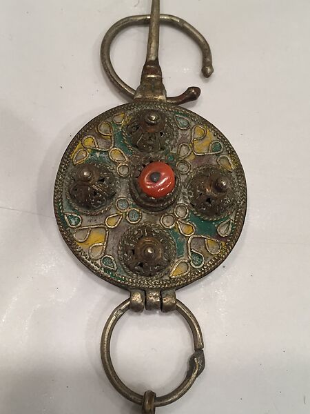 Pectoral Ornament, Silver, enamel, and coral