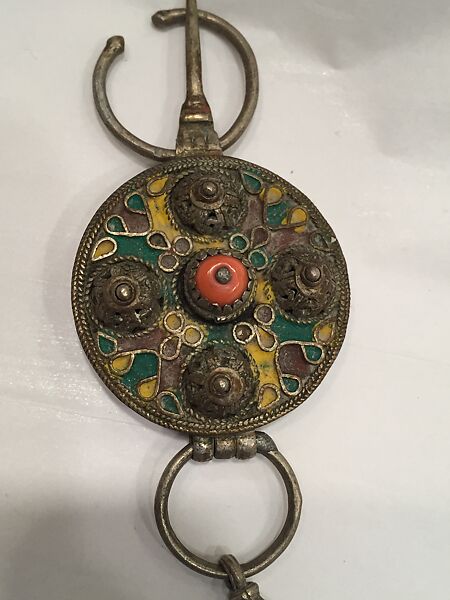 Pectoral Ornament, Silver, enamel, and coral
