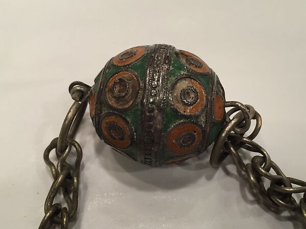 Pectoral Ornament, Silver, enamel, and coral