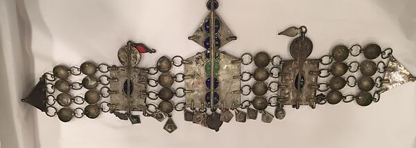 Diadem, Silver, enamel, imitation coral