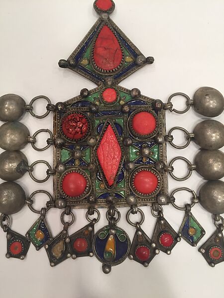 Diadem, Silver, enamel, imitation coral