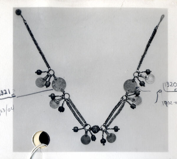 Necklace, Silver, coral, coins