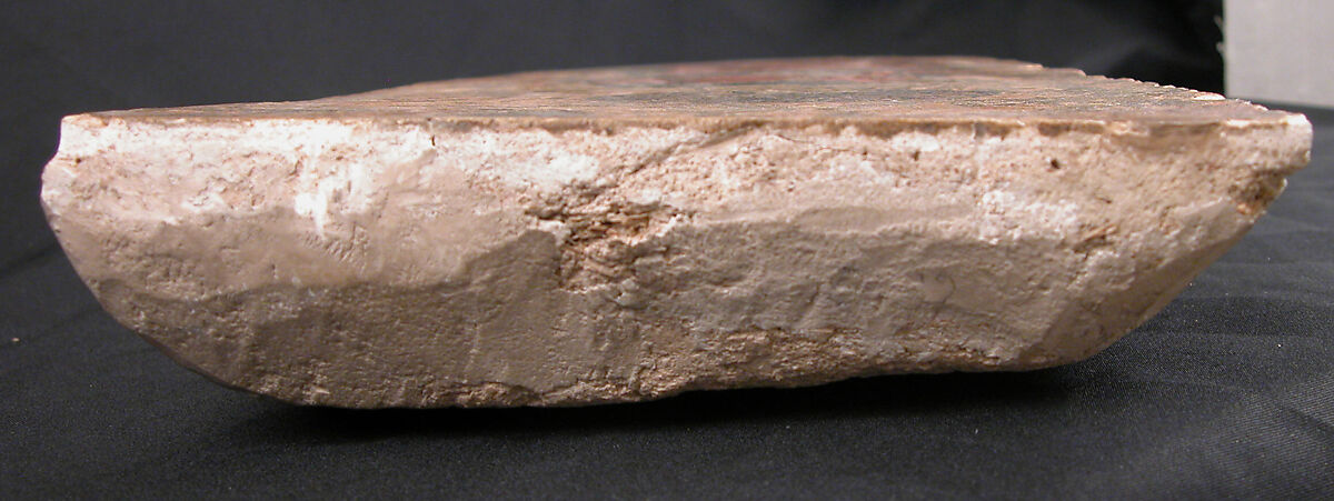 Man Holding a Bottle and a Cup, Ink, opaque watercolor, and gold on plaster