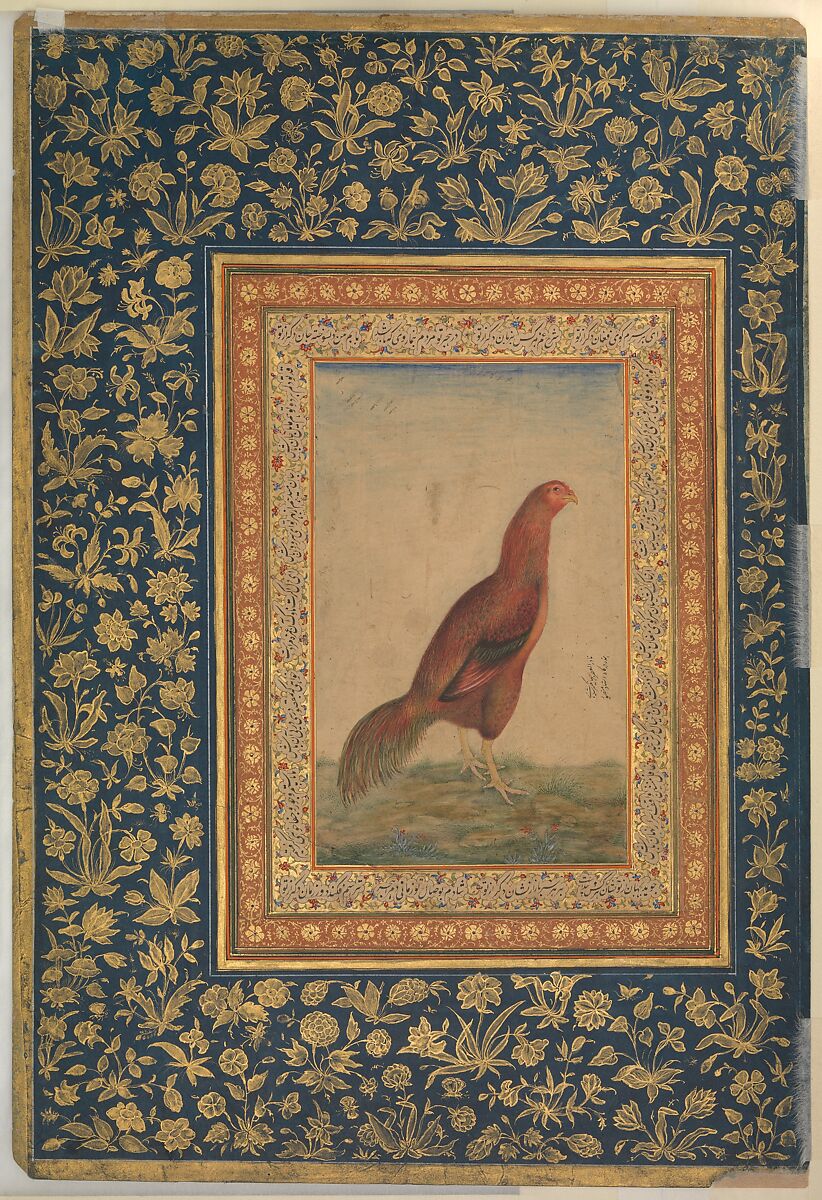 "Portrait of Muhammad Ali Baig", Folio from the Shah Jahan Album, Ink, opaque watercolor, and gold on paper