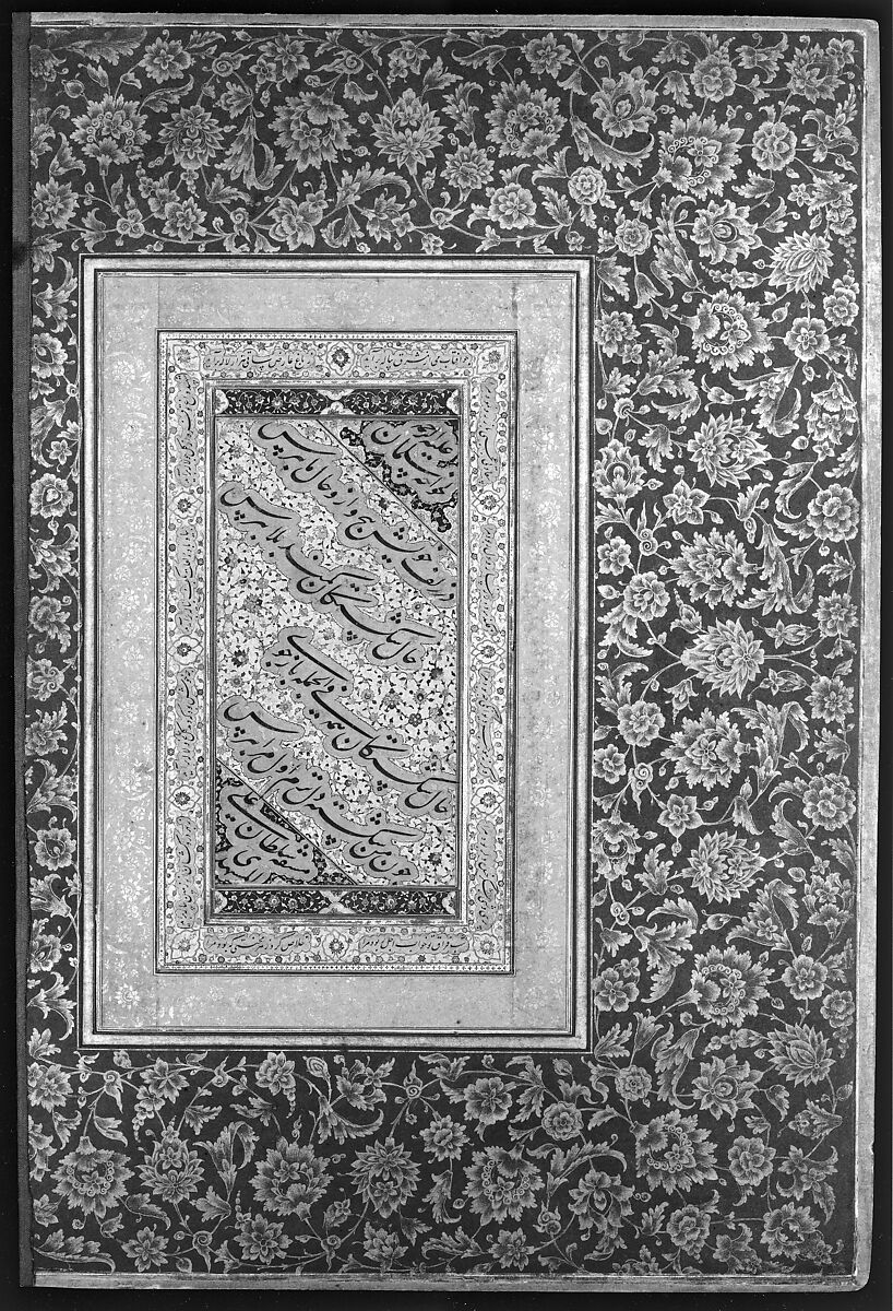 recto: "Portrait of Prince Danyal", Folio from the Shah Jahan Album, Painting by Manohar (active ca. 1582–1624), Ink, opaque watercolor, and gold on paper