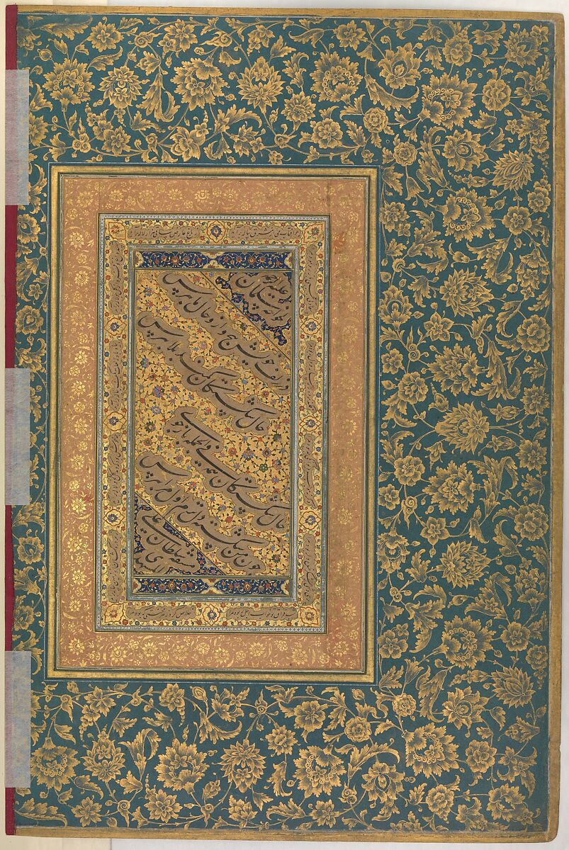 recto: "Portrait of Prince Danyal", Folio from the Shah Jahan Album, Painting by Manohar (active ca. 1582–1624), Ink, opaque watercolor, and gold on paper