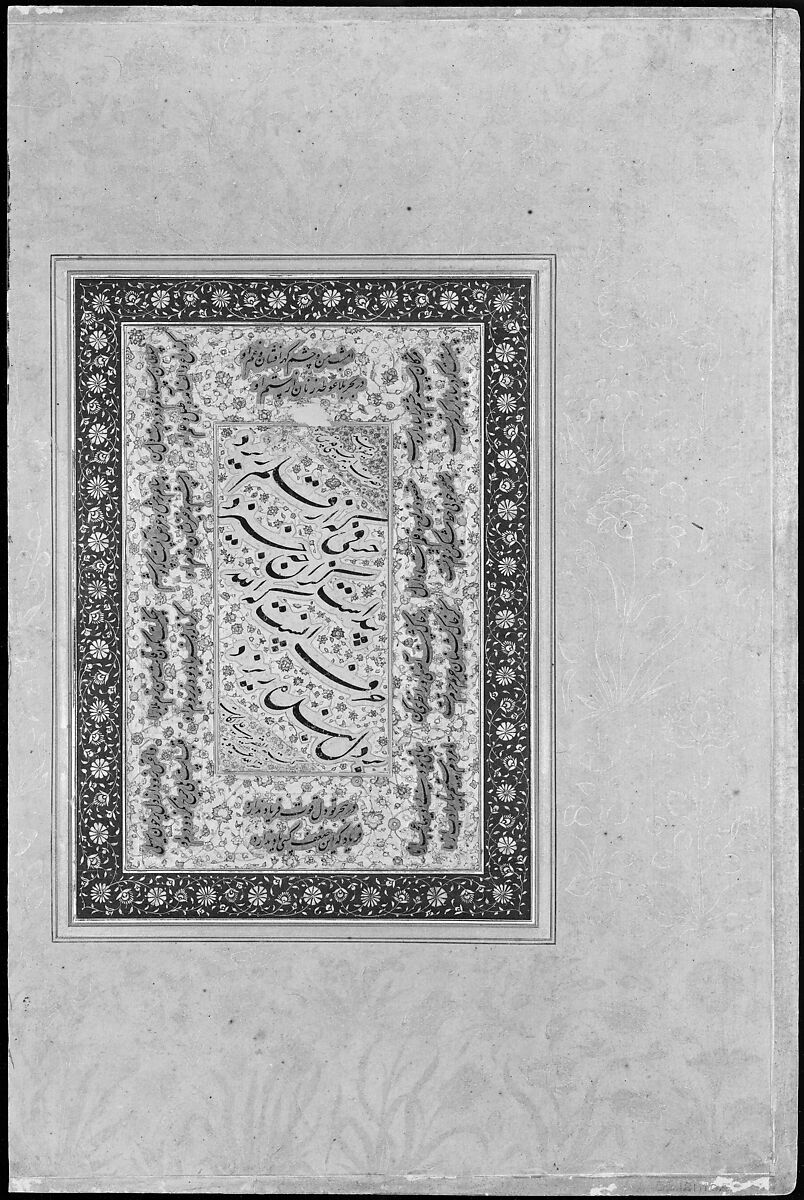 "Portrait of Sayyid Abu'l Muzaffar Khan, Khan Jahan Barha", Folio from the Shah Jahan Album, Painting by Lalchand, Ink, opaque watercolor, and gold on paper