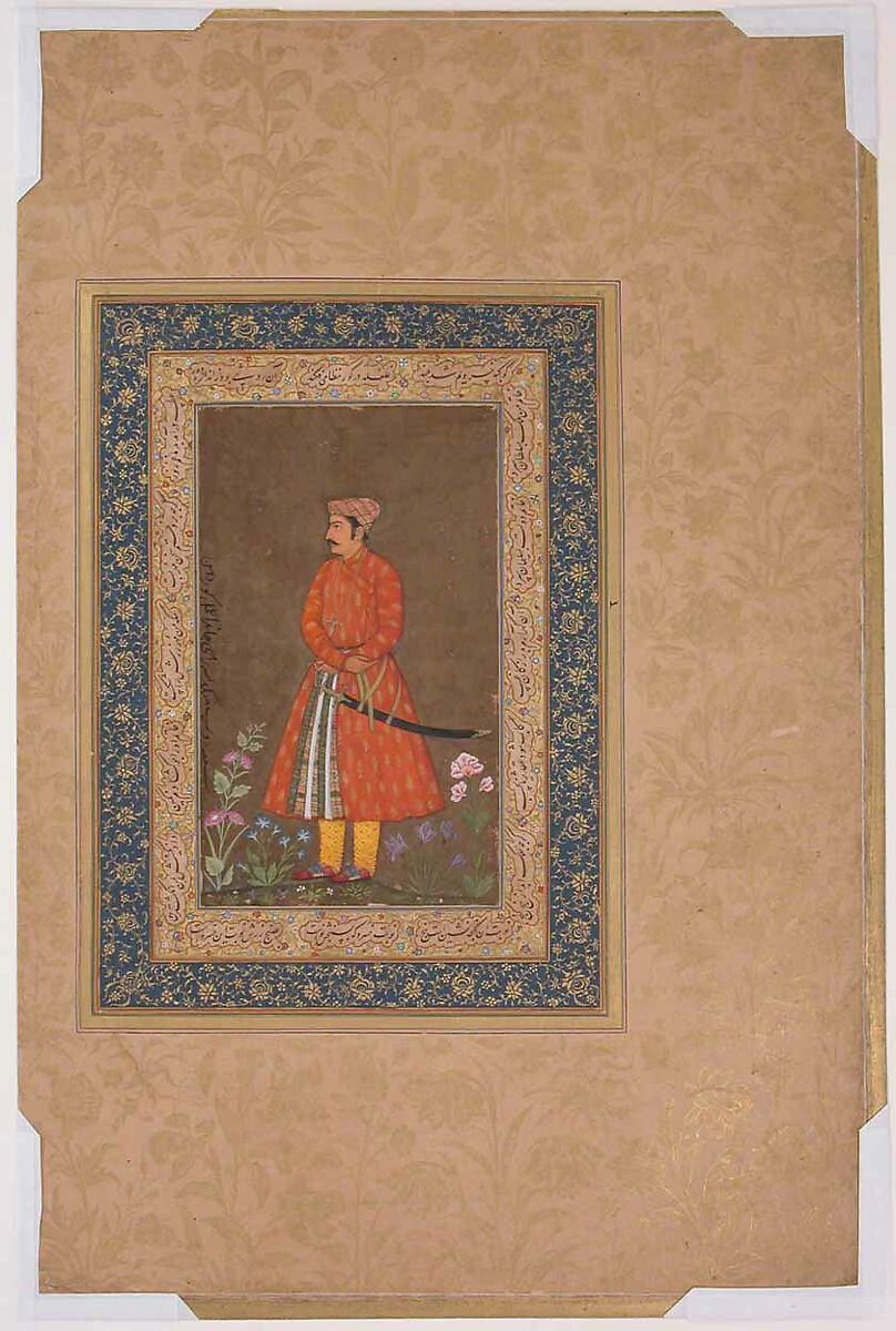 "Portrait of Rup Singh", Folio from the Shah Jahan Album, Painting by Govardhan (active ca. 1596–1645), Ink, opaque watercolor, and gold on paper