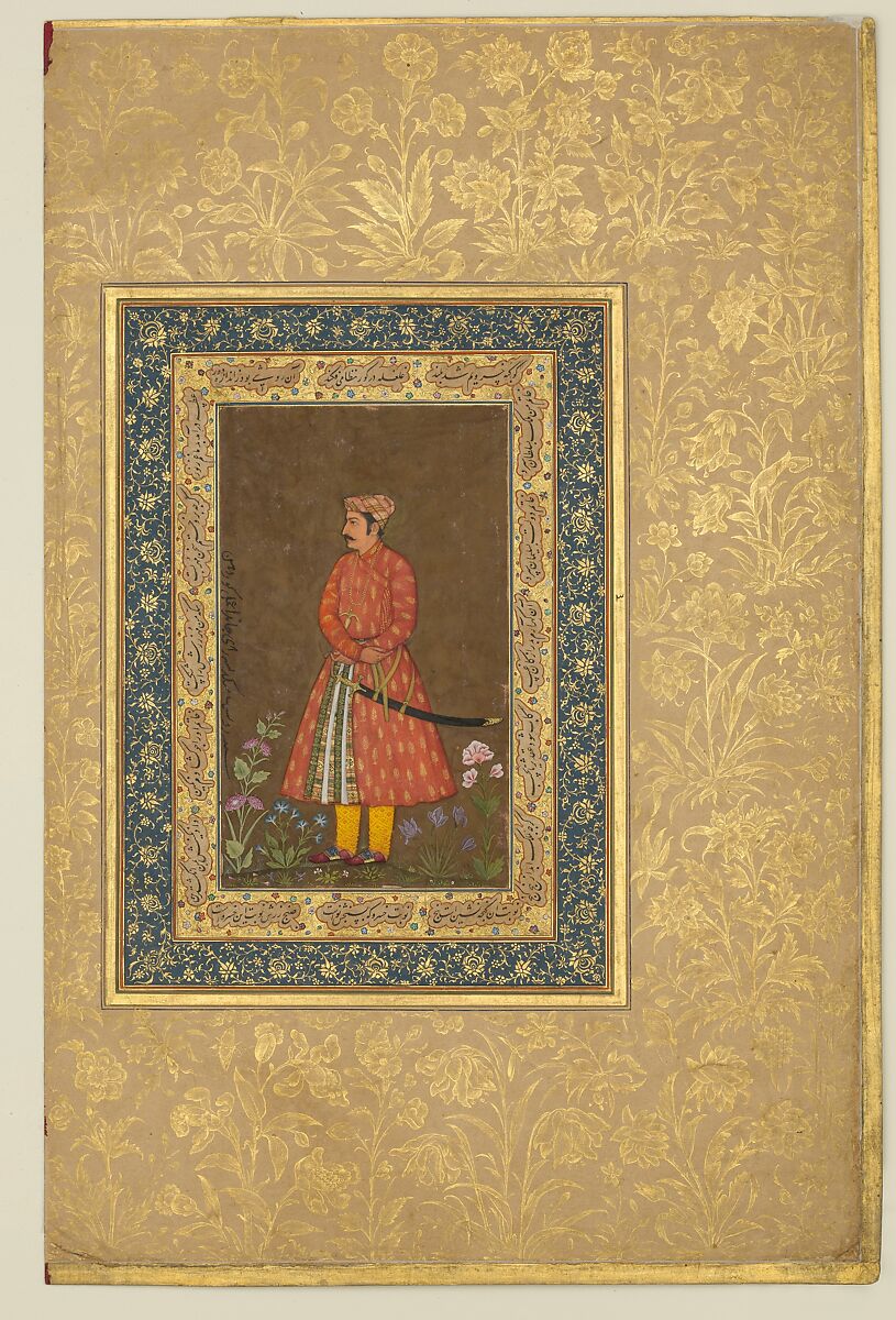 "Portrait of Rup Singh", Folio from the Shah Jahan Album, Painting by Govardhan (active ca. 1596–1645), Ink, opaque watercolor, and gold on paper 