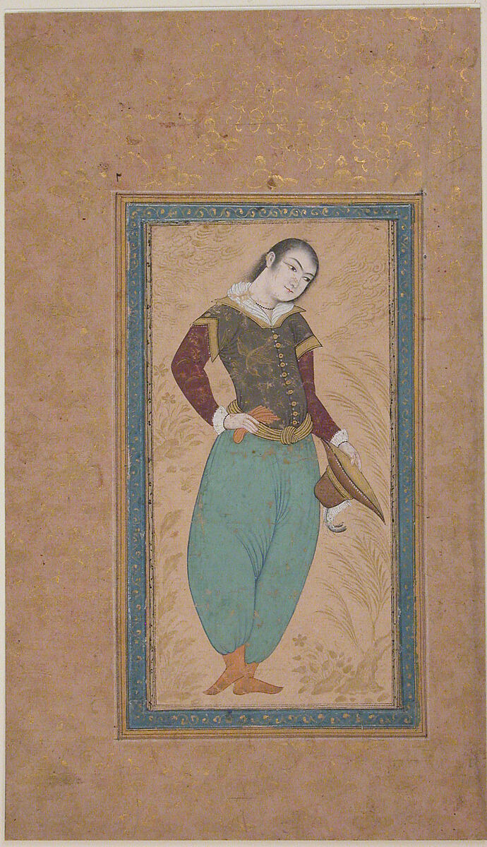 Young Man in Portuguese Dress, Ink, opaque watercolor, and gold on paper