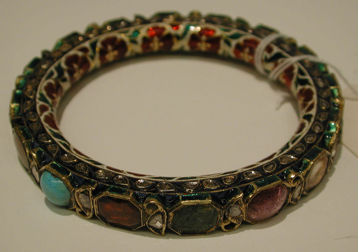 Bracelet or Armlet, Gold, enamel, semi-precious stones
