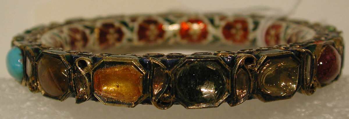 Bracelet or Armlet, Gold, enamel, semi-precious stones