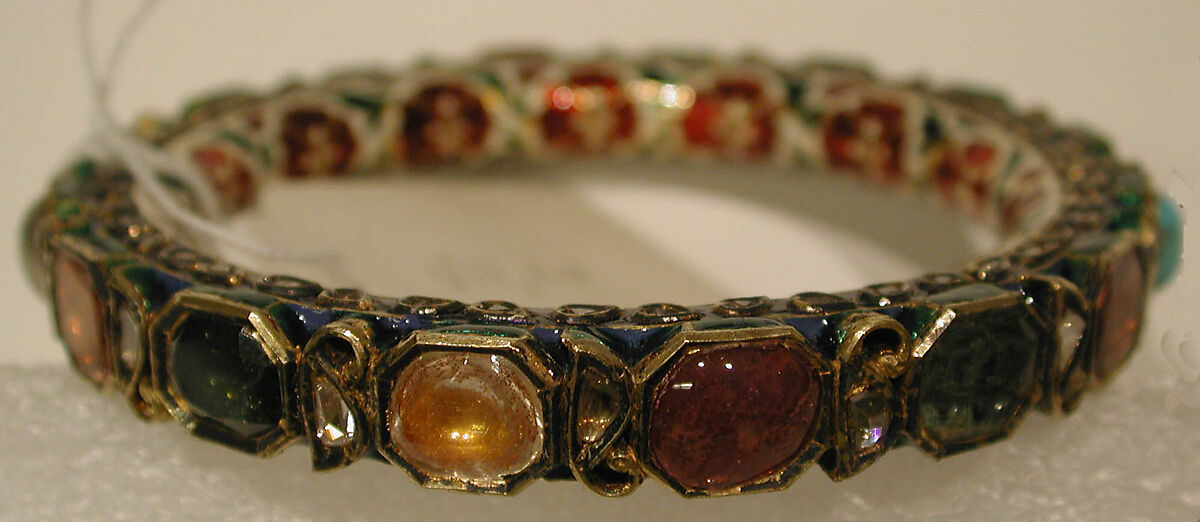 Bracelet or Armlet, Gold, enamel, semi-precious stones