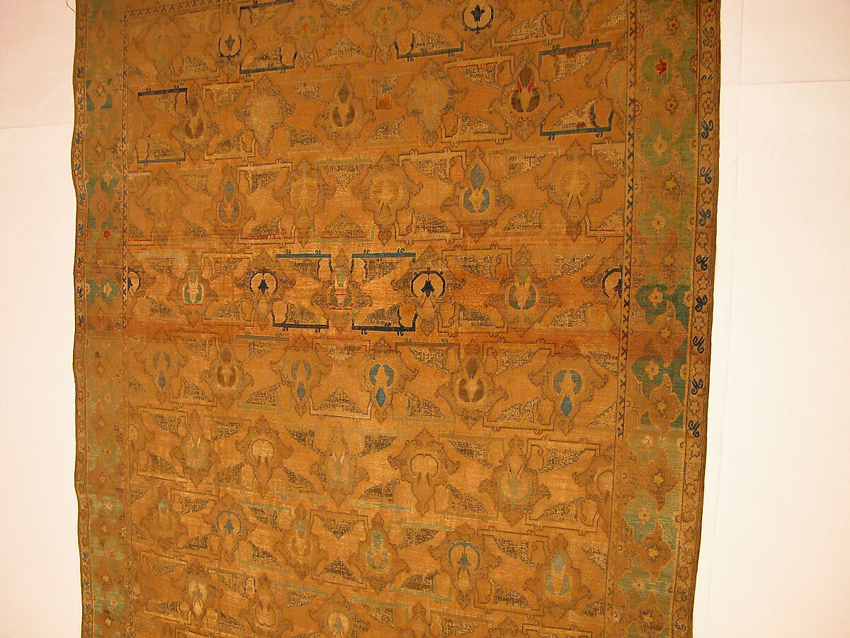 Polonaise Carpet, Cotton (warp), silk (weft and pile), metal wrapped thread; asymmetrically knotted pile, brocaded