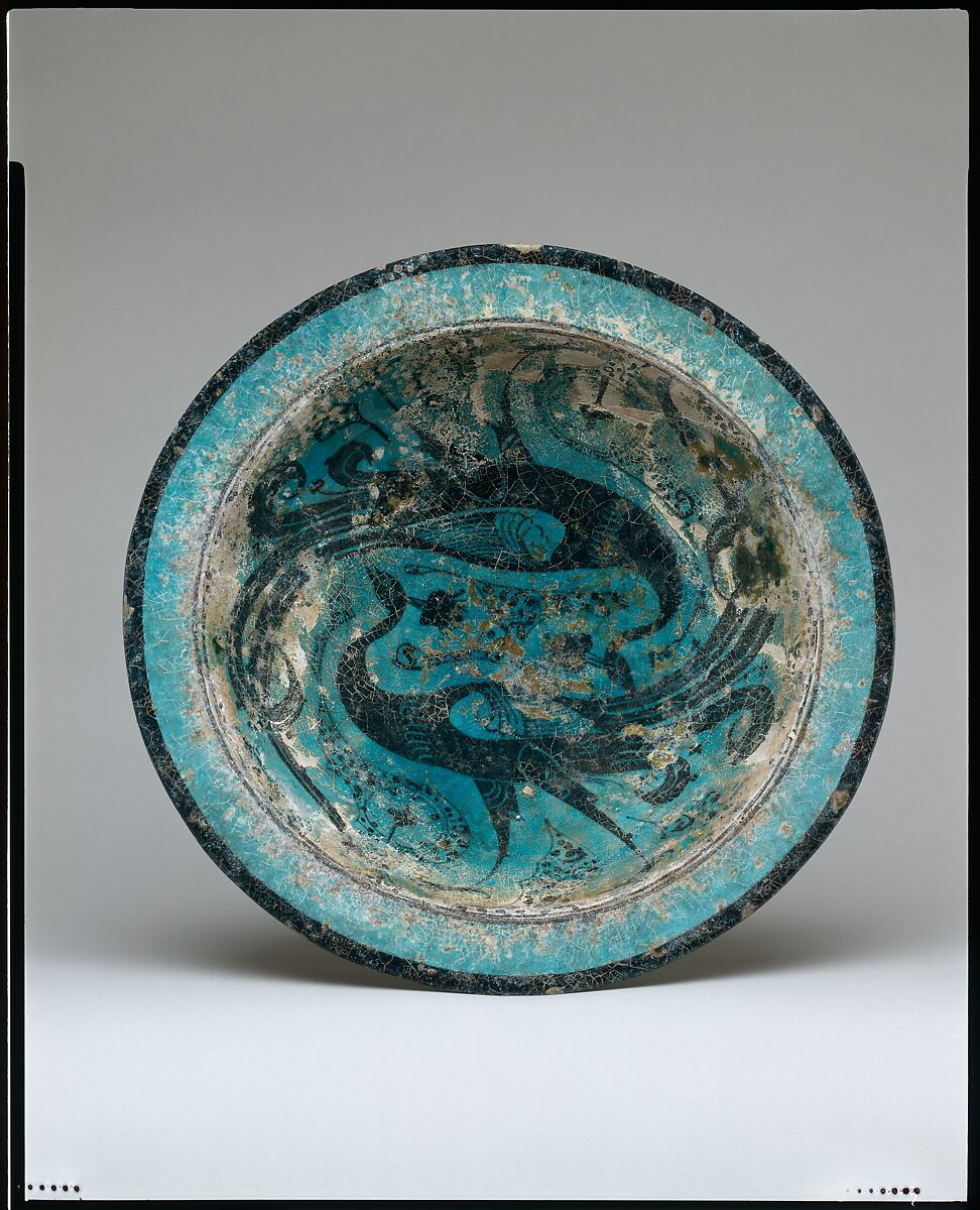 Bowl, Stonepaste; underglaze painted and incised decoration