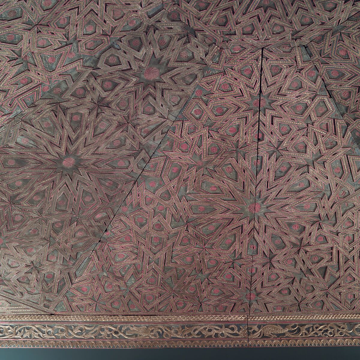 Ceiling, Wood; carved, painted, and gilded