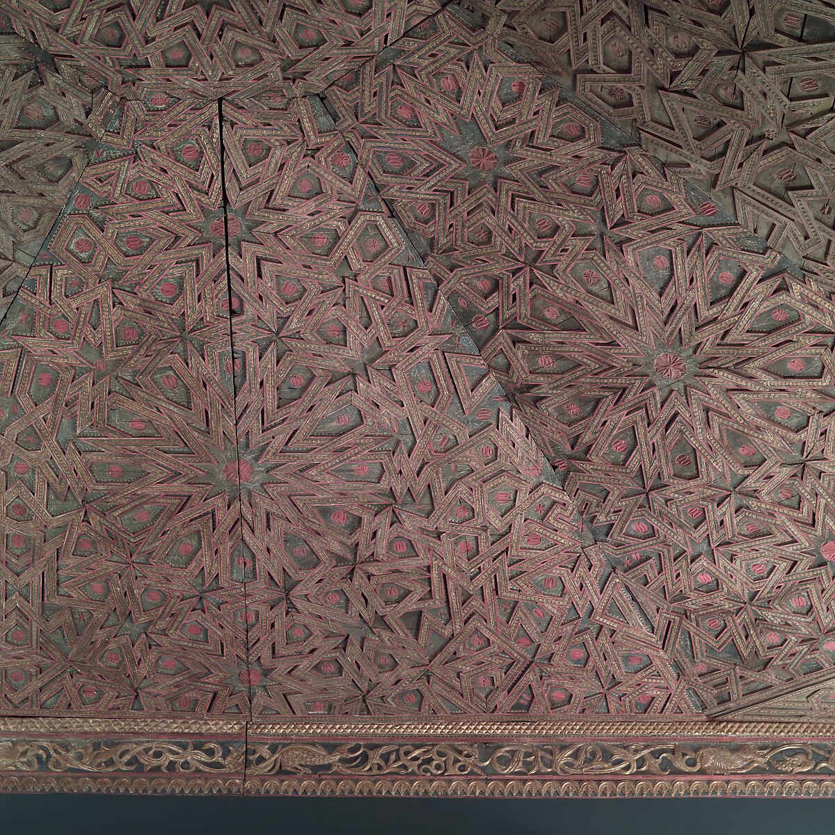 Ceiling, Wood; carved, painted, and gilded