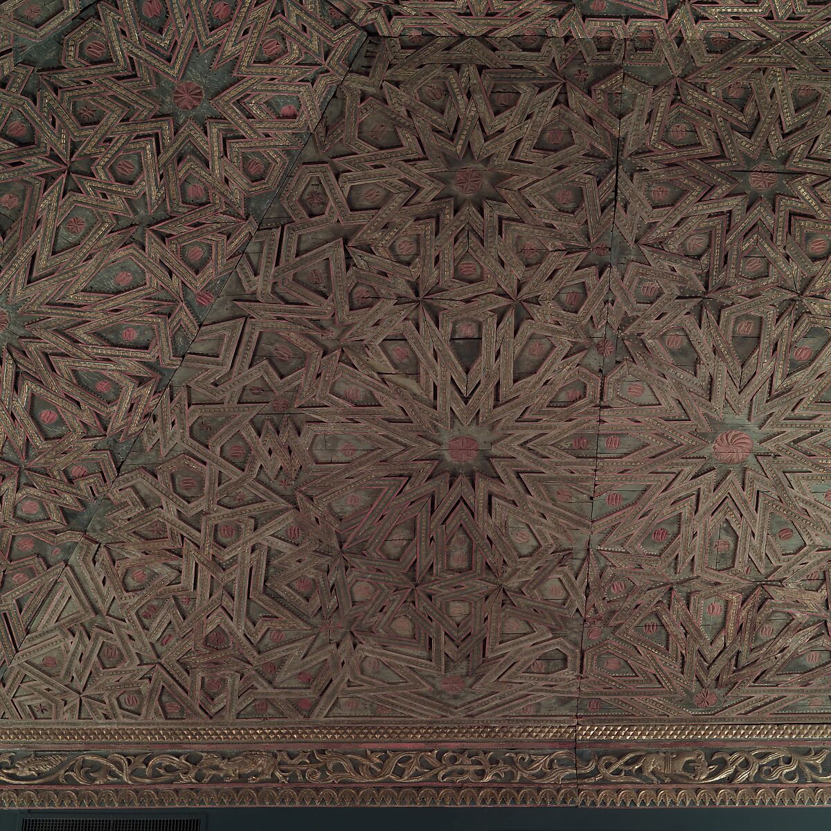 Ceiling, Wood; carved, painted, and gilded