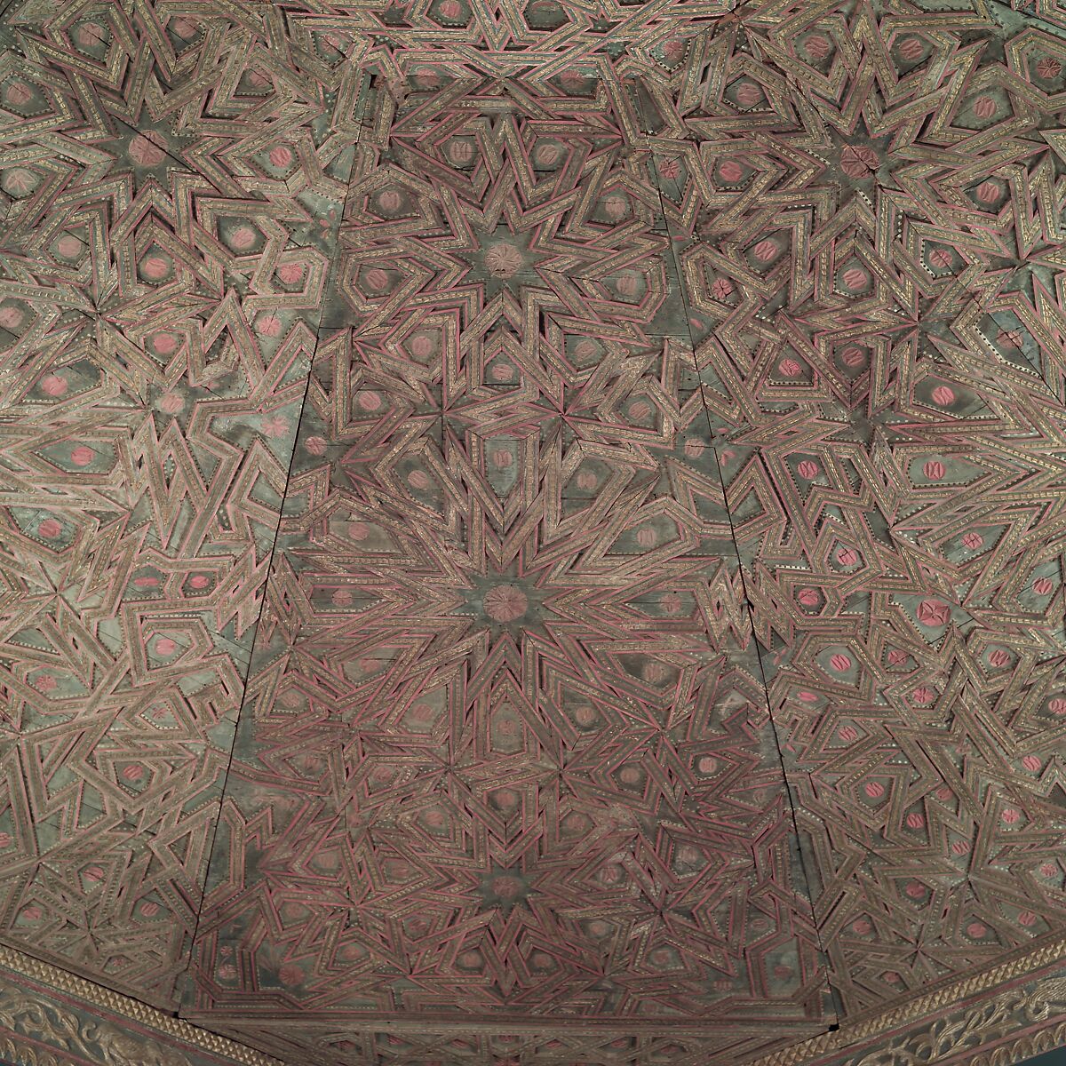 Ceiling, Wood; carved, painted, and gilded