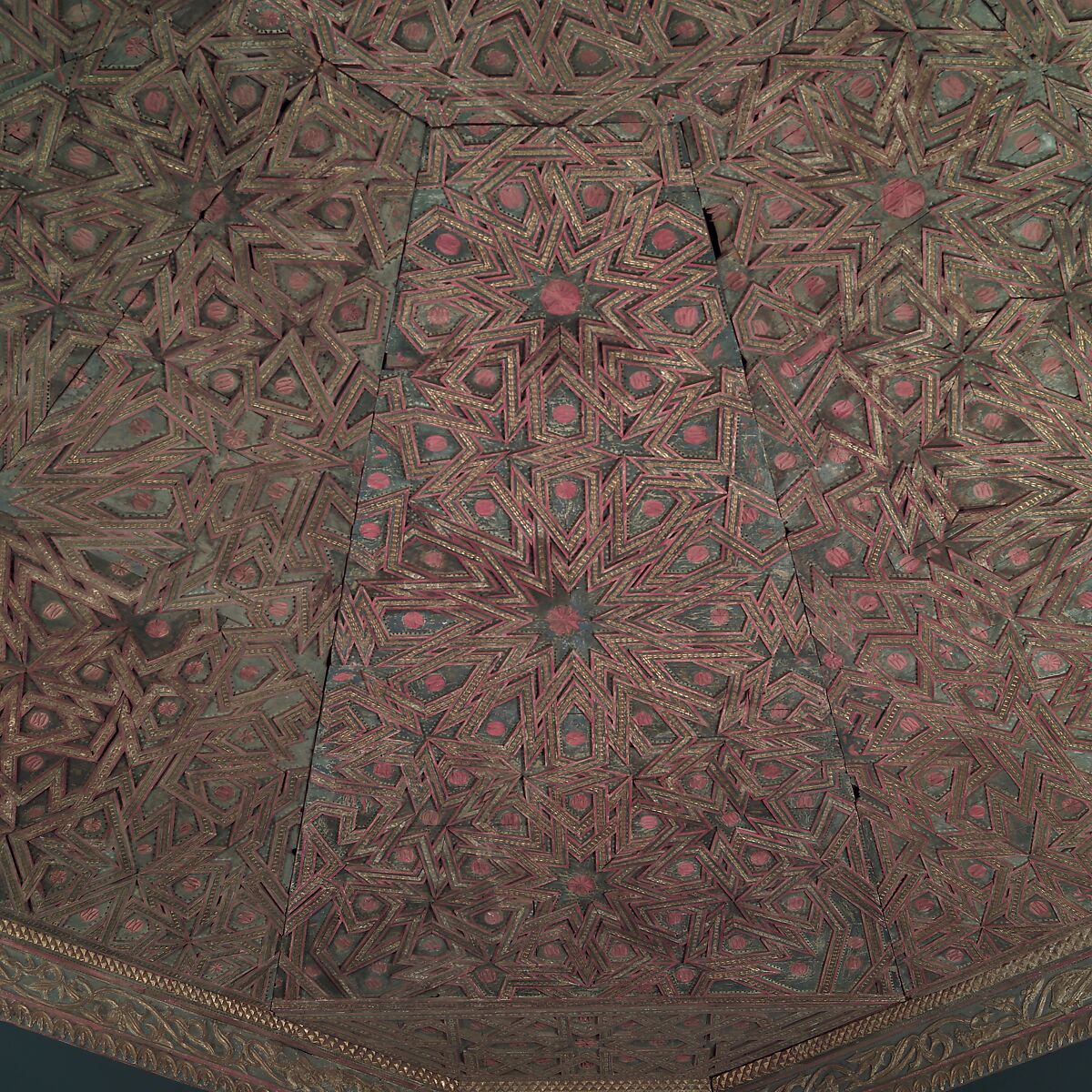 Ceiling, Wood; carved, painted, and gilded
