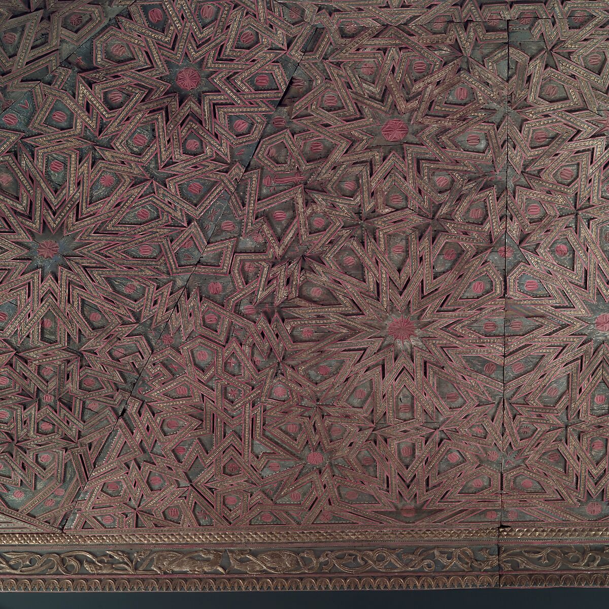Ceiling, Wood; carved, painted, and gilded