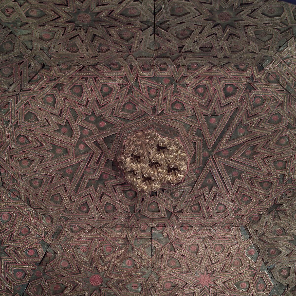Ceiling, Wood; carved, painted, and gilded