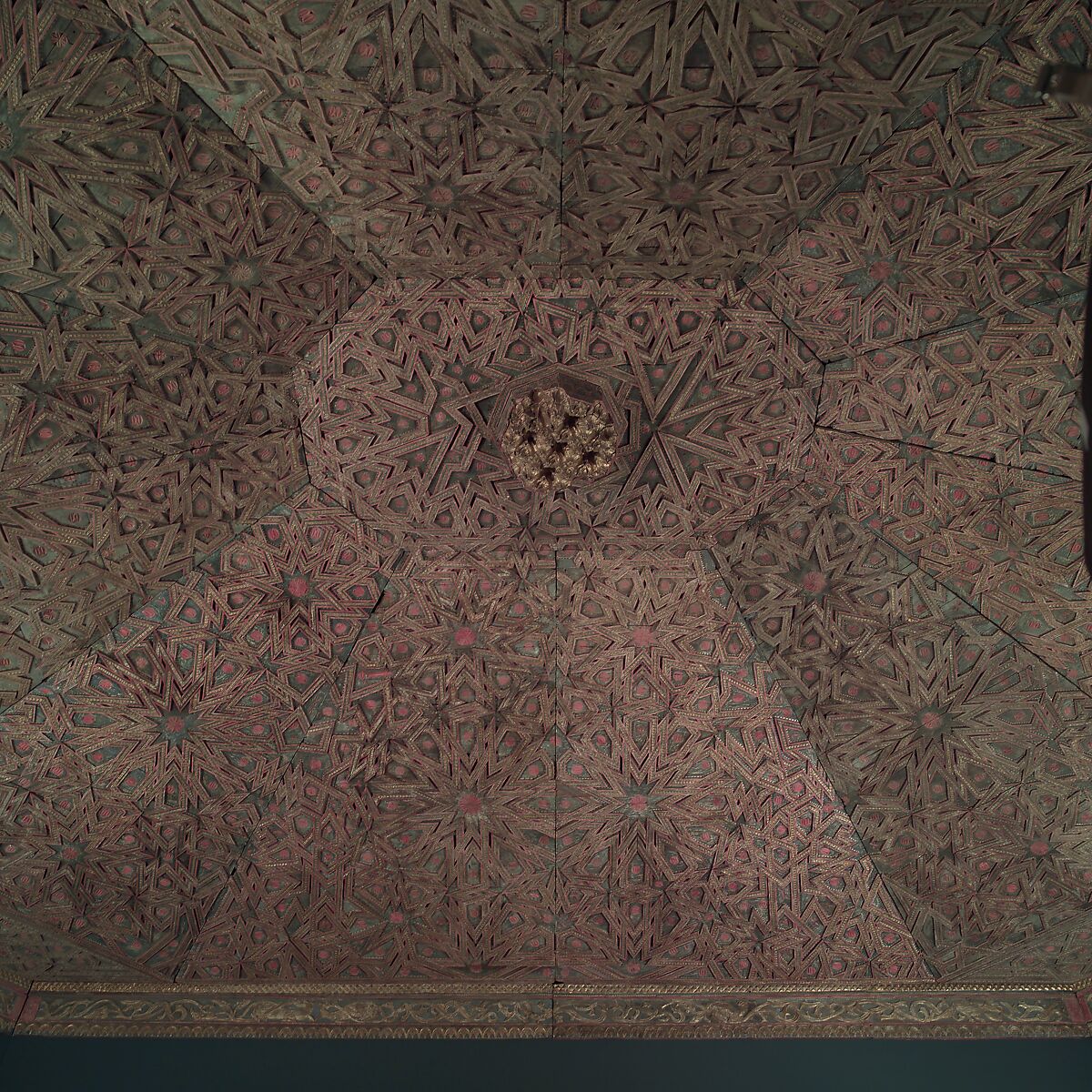 Ceiling, Wood; carved, painted, and gilded