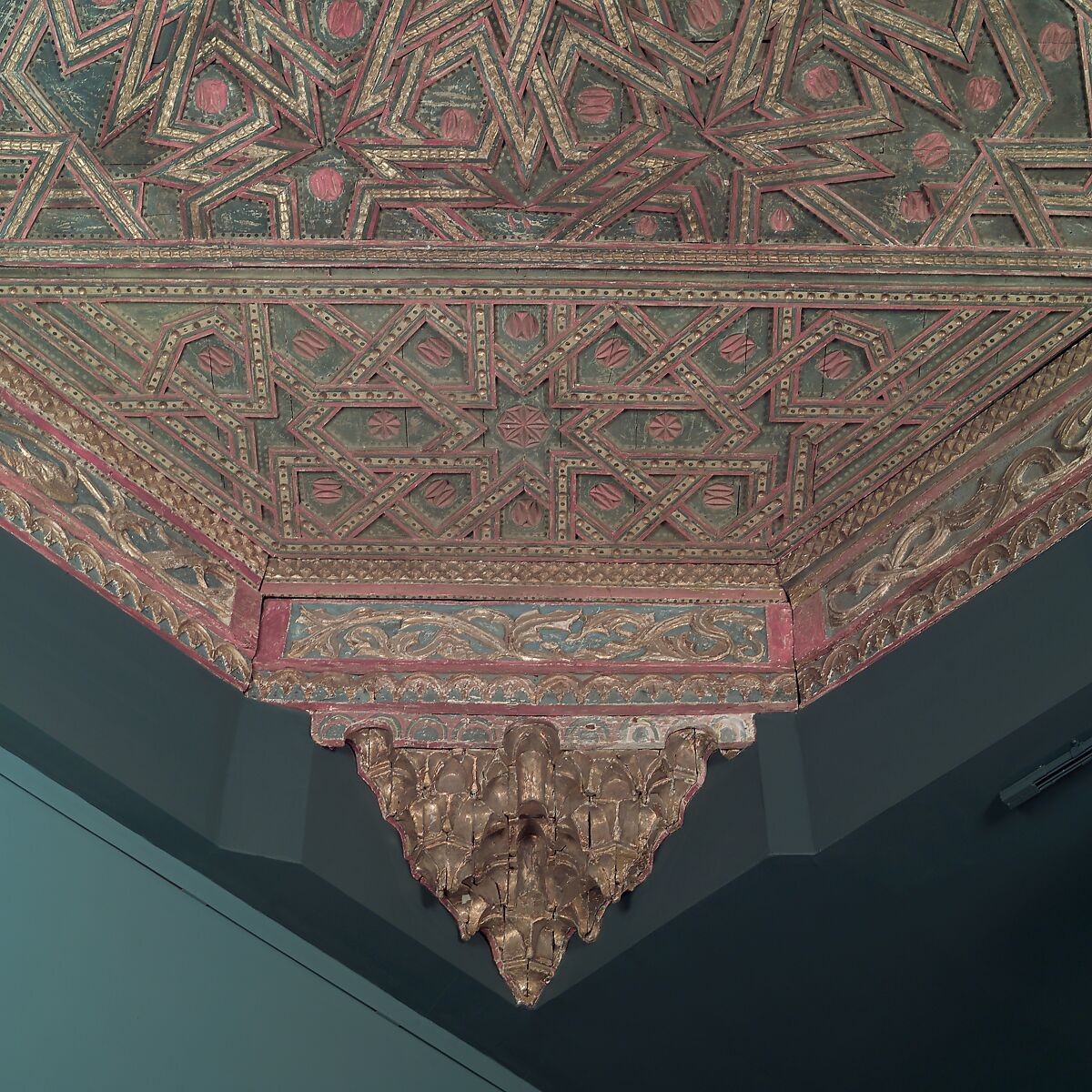 Ceiling, Wood; carved, painted, and gilded