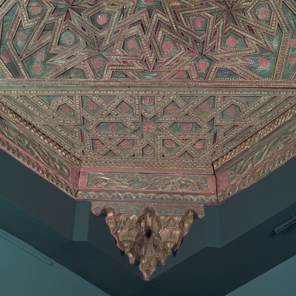 Ceiling, Wood; carved, painted, and gilded