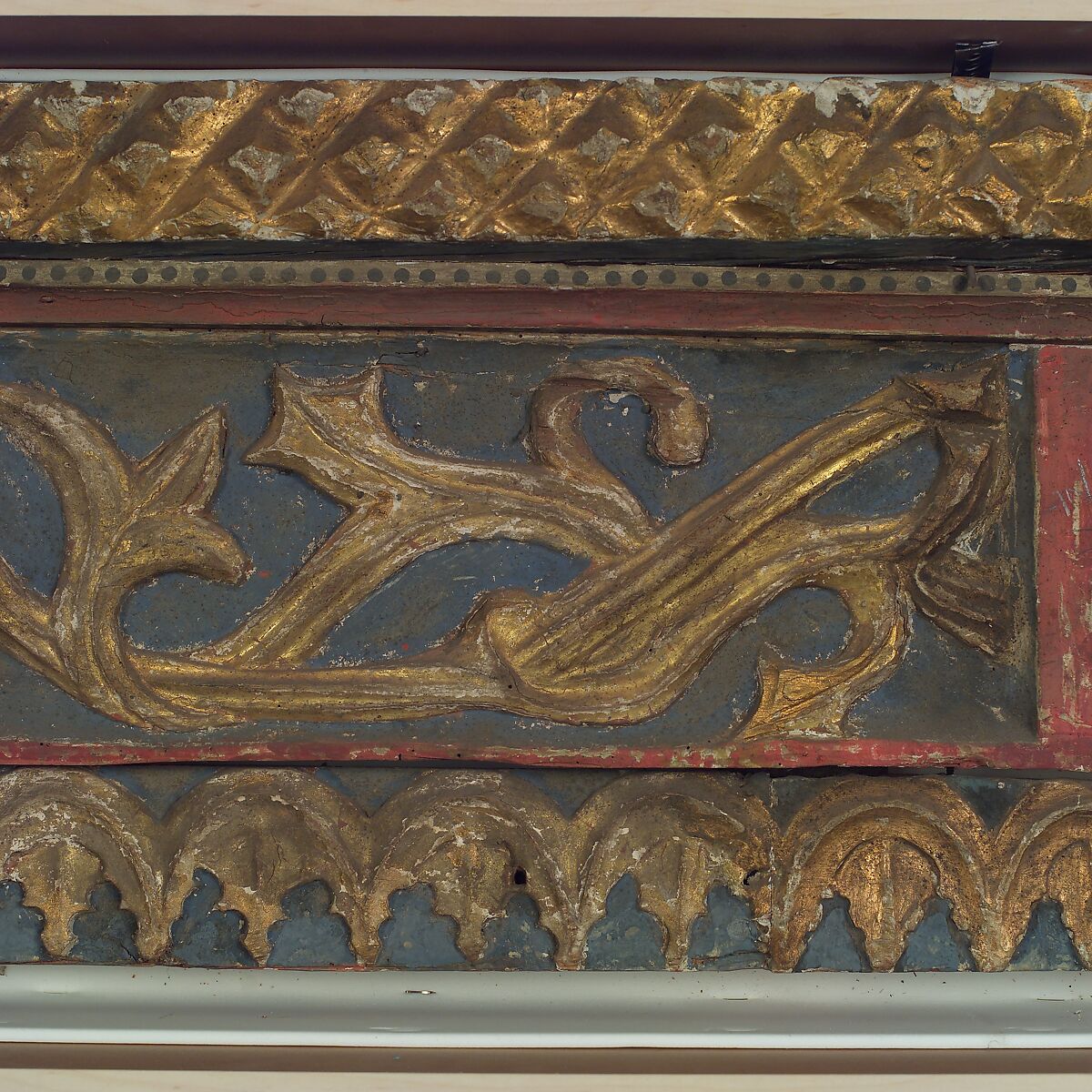 Ceiling, Wood; carved, painted, and gilded