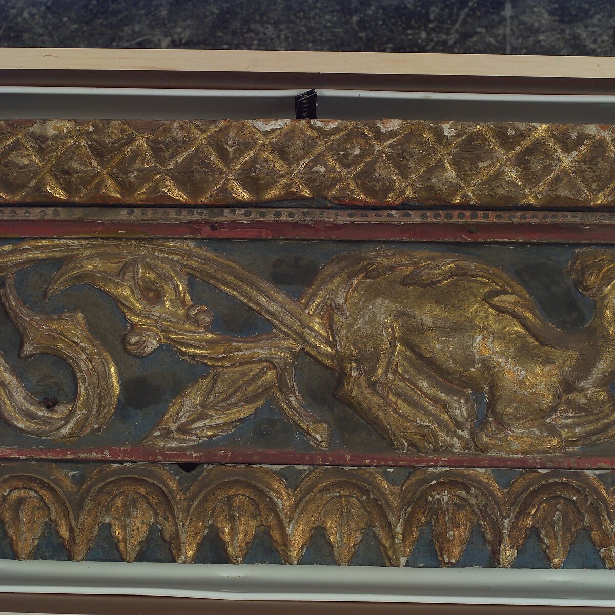 Ceiling, Wood; carved, painted, and gilded