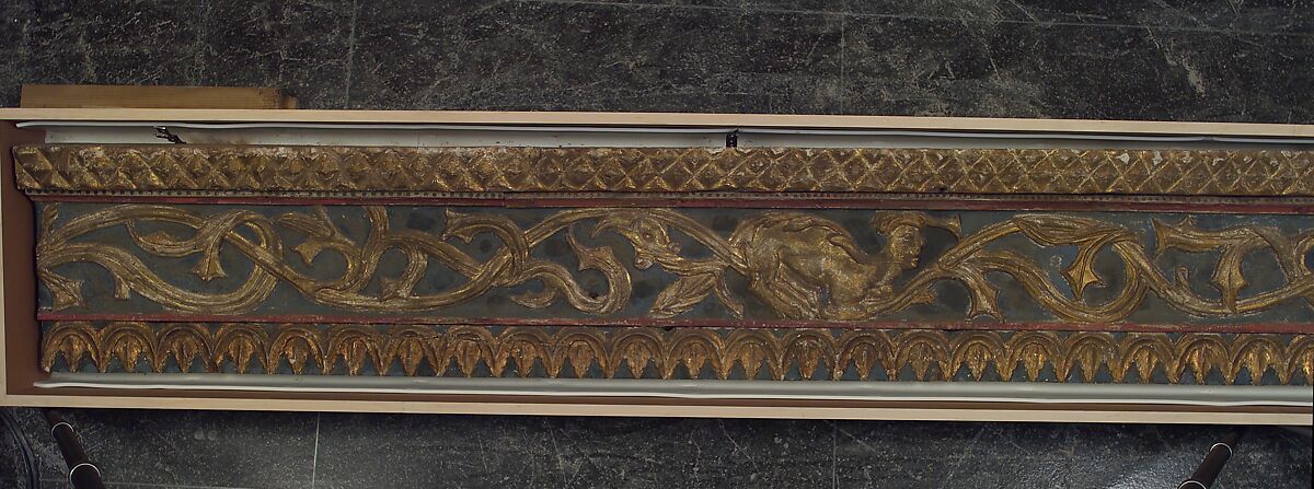 Ceiling, Wood; carved, painted, and gilded