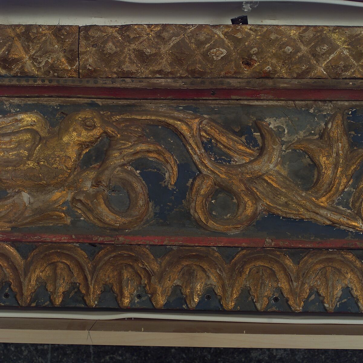 Ceiling, Wood; carved, painted, and gilded