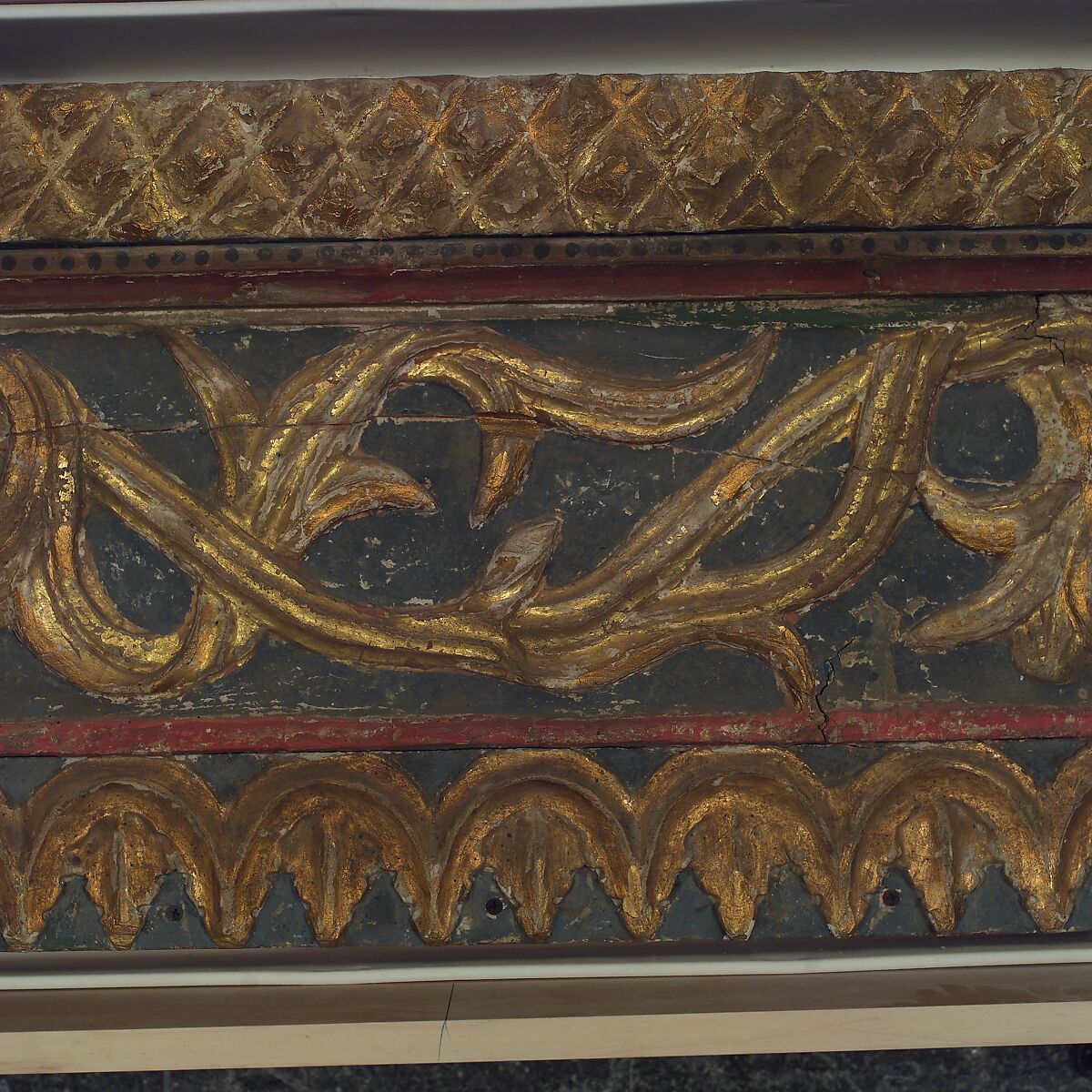 Ceiling, Wood; carved, painted, and gilded