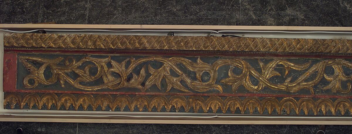 Ceiling, Wood; carved, painted, and gilded