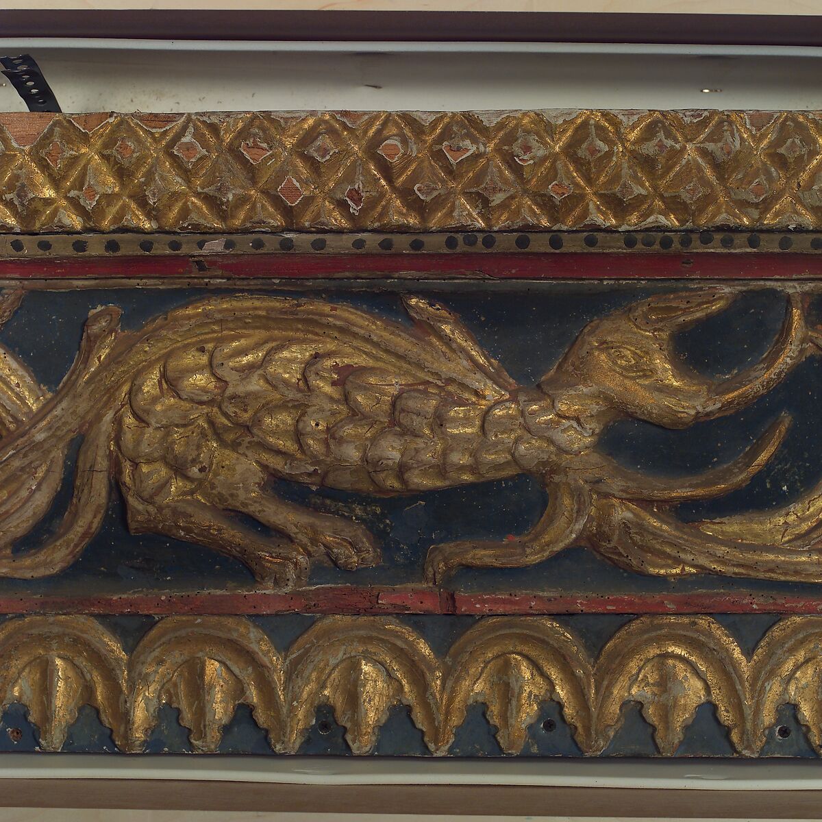 Ceiling, Wood; carved, painted, and gilded