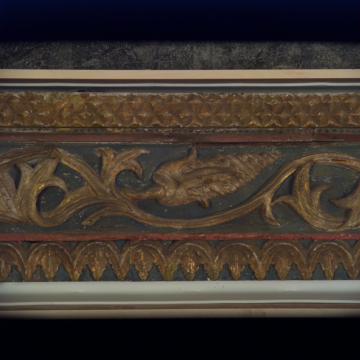 Ceiling, Wood; carved, painted, and gilded