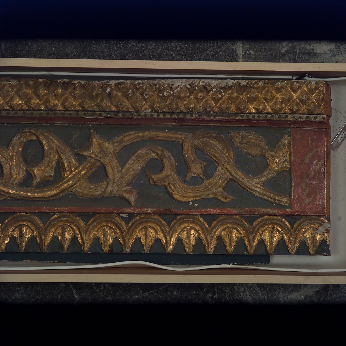 Ceiling, Wood; carved, painted, and gilded