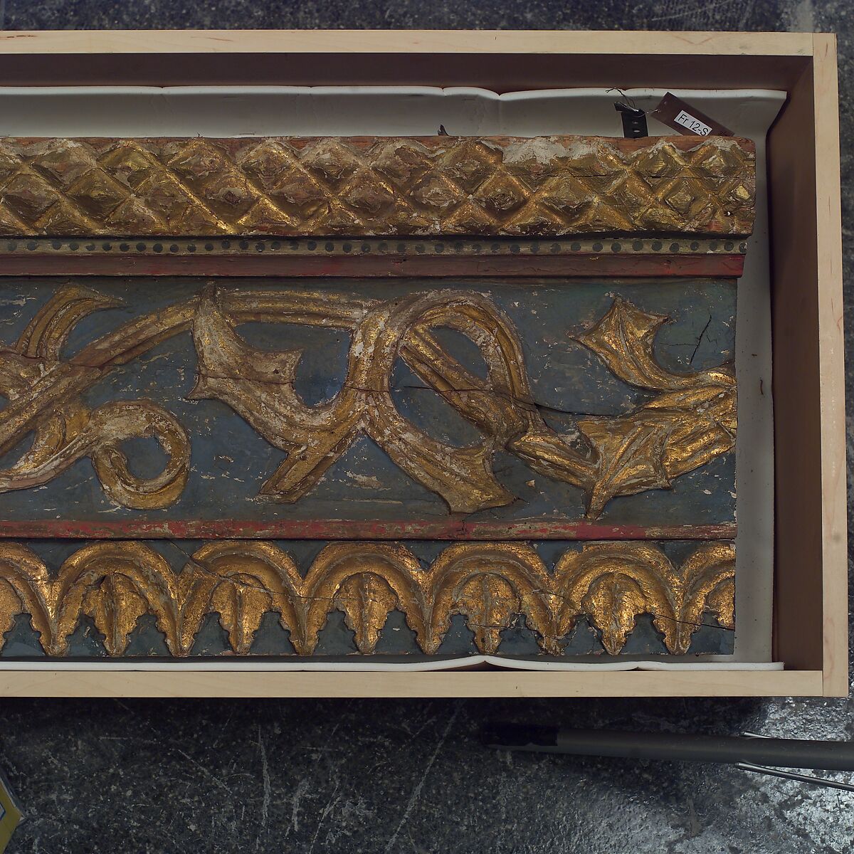 Ceiling, Wood; carved, painted, and gilded