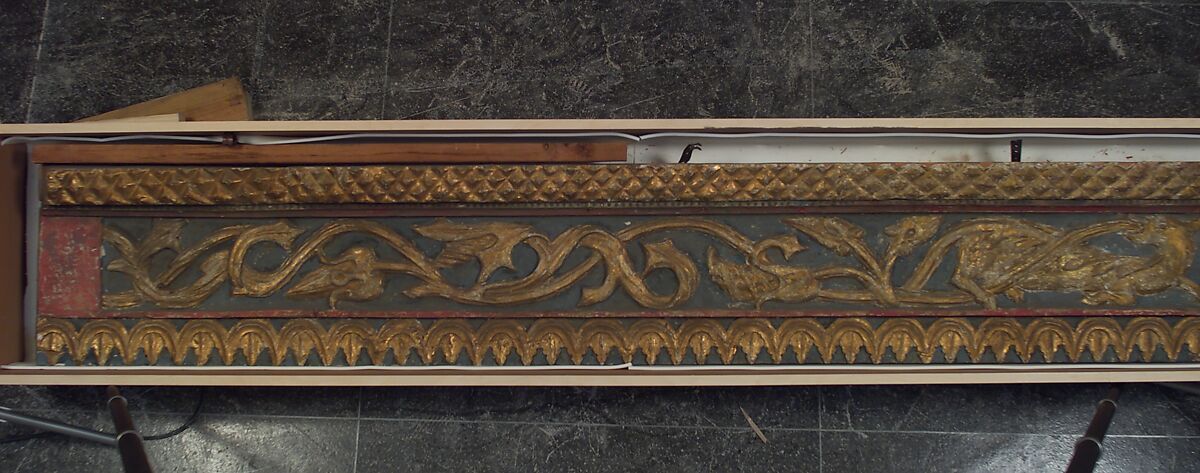 Ceiling, Wood; carved, painted, and gilded