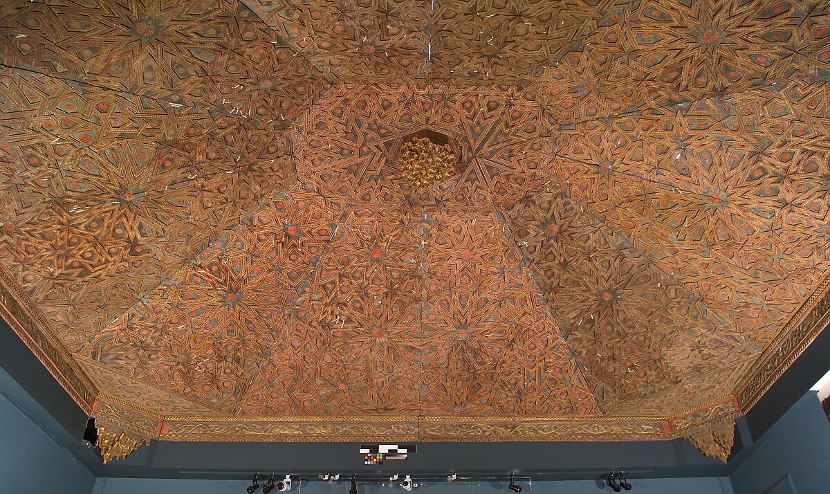 Ceiling, Wood; carved, painted, and gilded