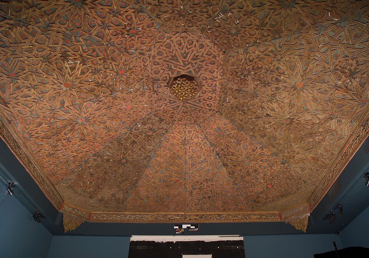 Ceiling, Wood; carved, painted, and gilded