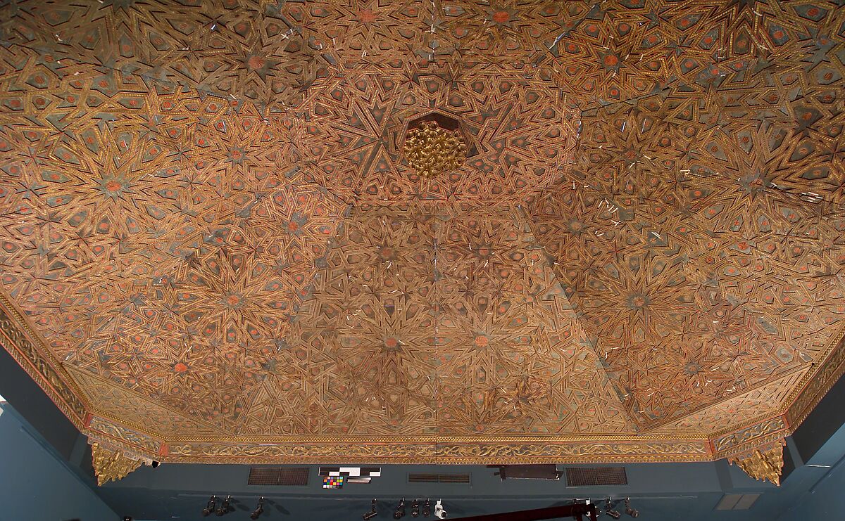 Ceiling, Wood; carved, painted, and gilded